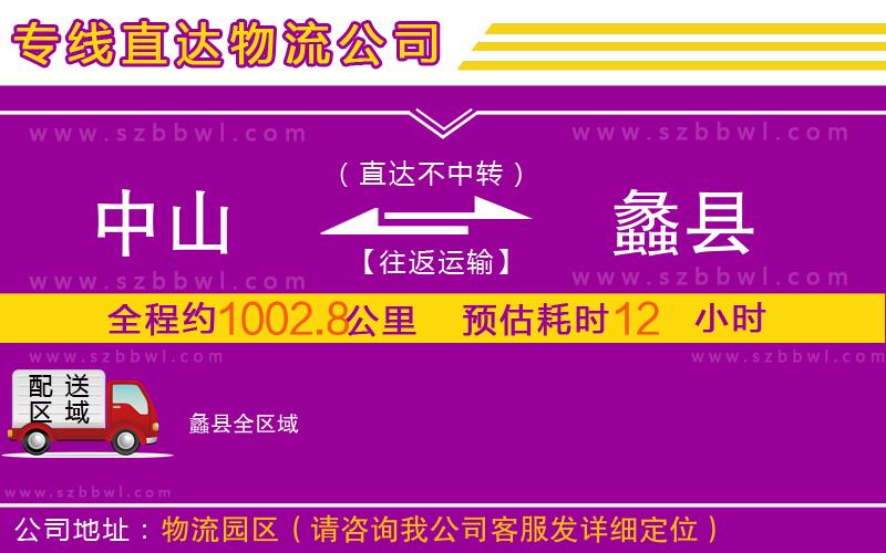 中山到蠡縣物流專線