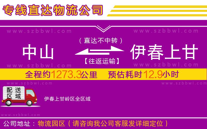 中山到伊春上甘嶺區(qū)物流公司