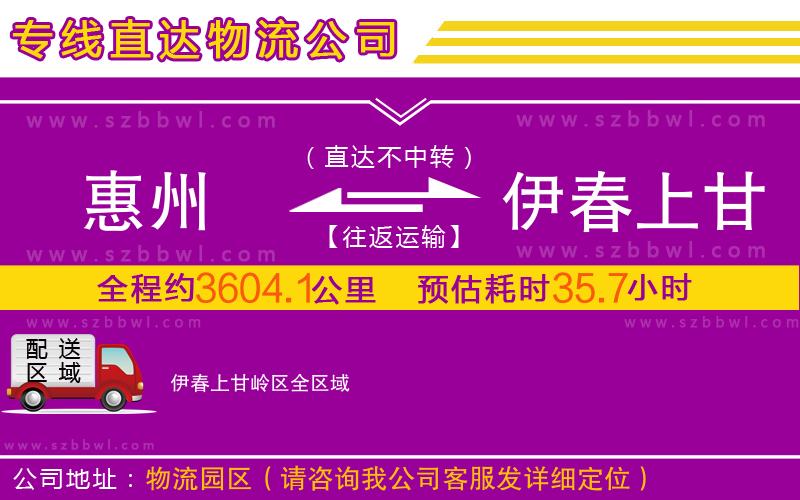 惠州到伊春上甘嶺區(qū)物流公司