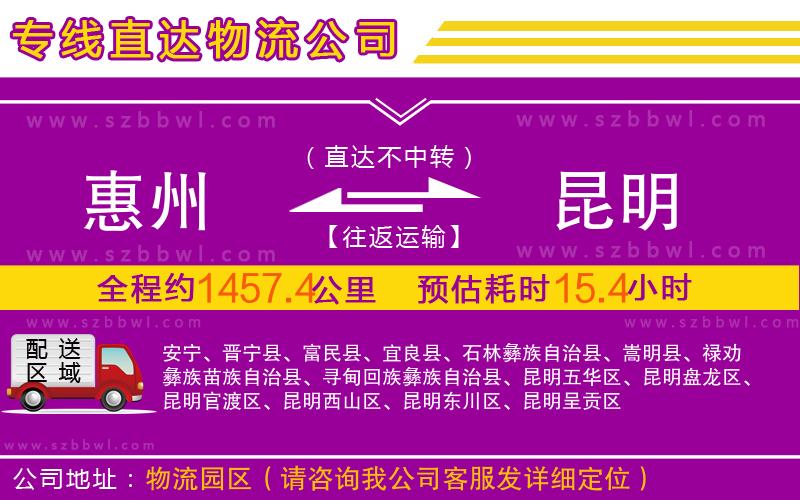惠州到昆明物流專線