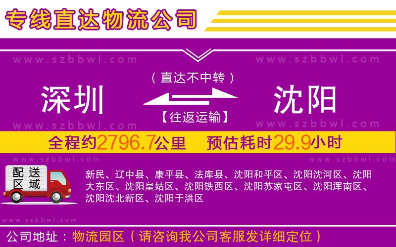 深圳到沈陽物流公司