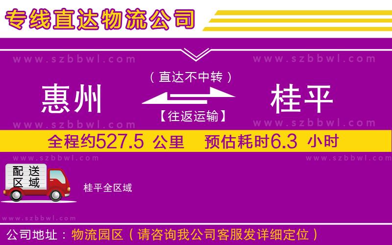 惠州到桂平物流專線