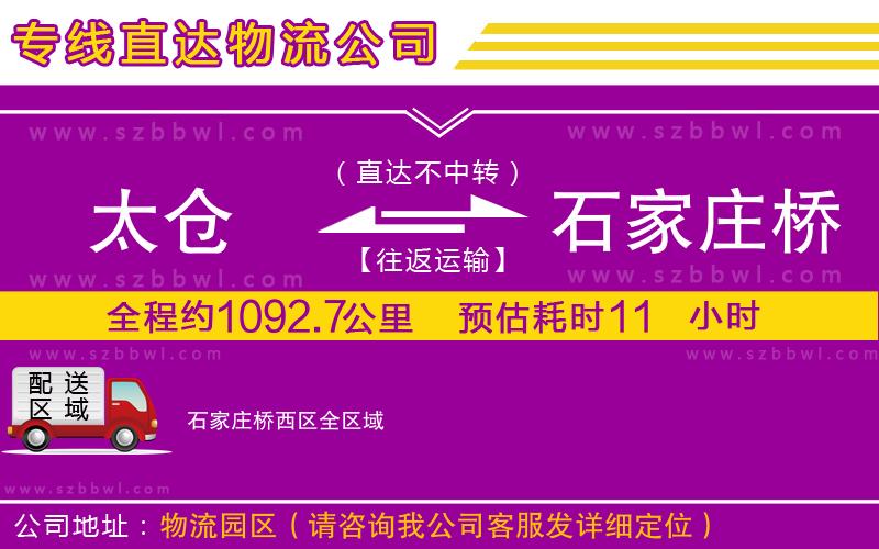 太倉到石家莊橋西區(qū)貨運專線
